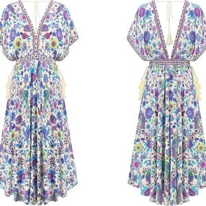 Floral V-Neck Maxi Dress